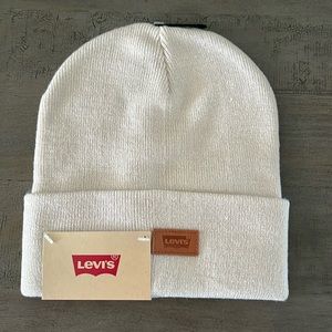 NWT- Levi’s Leather Patch Beanie